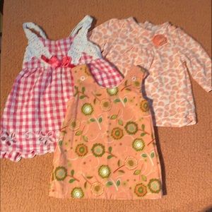 3 0-3 month dresses, one reversible
